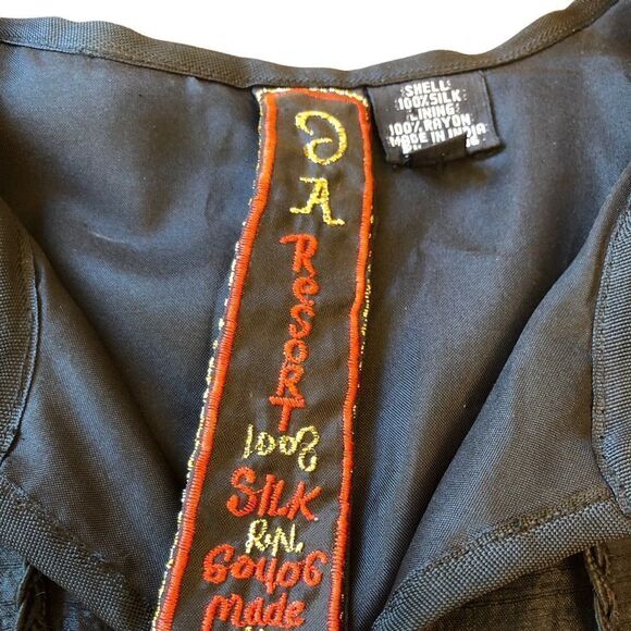 𝅺ja Resorts Vintage 80’s Silk Tassel Kimono Jacket EUC - Picture 4 of 11